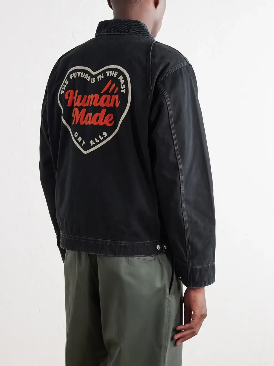 Human Made Logo-Embroidered Corduroy-Trimmed Cotton-Twill Blouson Jacket - Men | Thumbnail 4