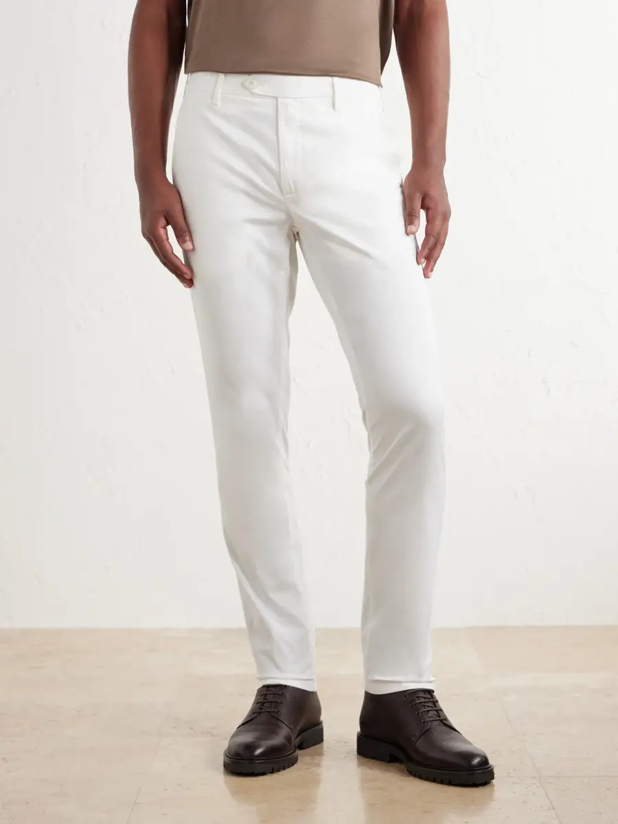 Canali Tapered Stretch Cotton-Twill Trousers - Men | Thumbnail 3