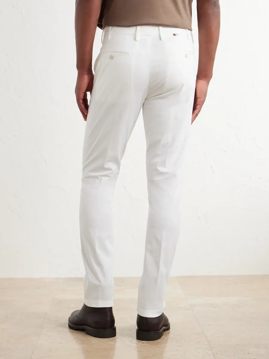 Canali Tapered Stretch Cotton-Twill Trousers - Men | Thumbnail 4