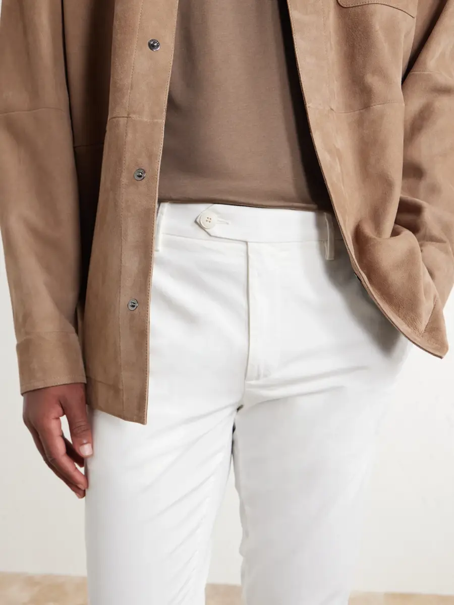 Canali Tapered Stretch Cotton-Twill Trousers - Men | Thumbnail 5