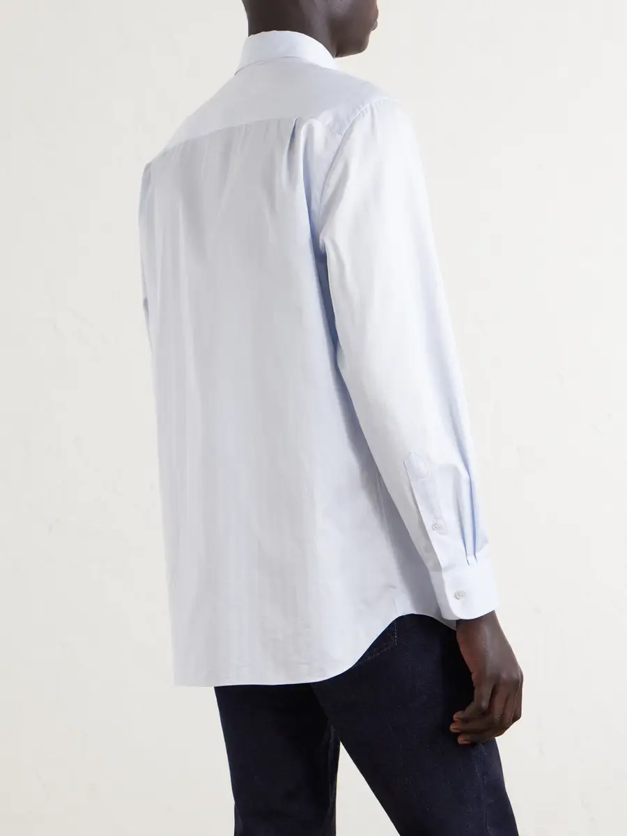 dunhill Cutaway-Collar Herringbone Cotton Shirt - Men | Thumbnail 4 dunhill Cutaway-Collar Herringbone Cotton Shirt - Men | Thumbnail 4