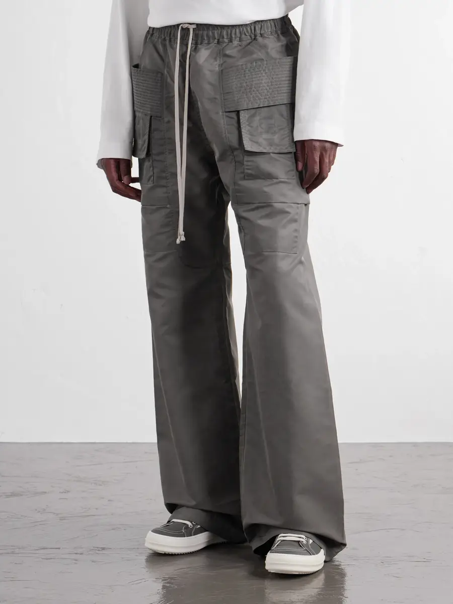 DRKSHDW by Rick Owens Creatch Wide-Leg Shell Drawstring Cargo Trousers - Men | Thumbnail 3