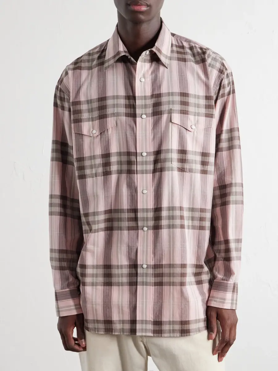 Auralee Checked Cotton and Silk-Blend Flannel Shirt - Men | Thumbnail 3 Auralee Checked Cotton and Silk-Blend Flannel Shirt - Men | Thumbnail 3