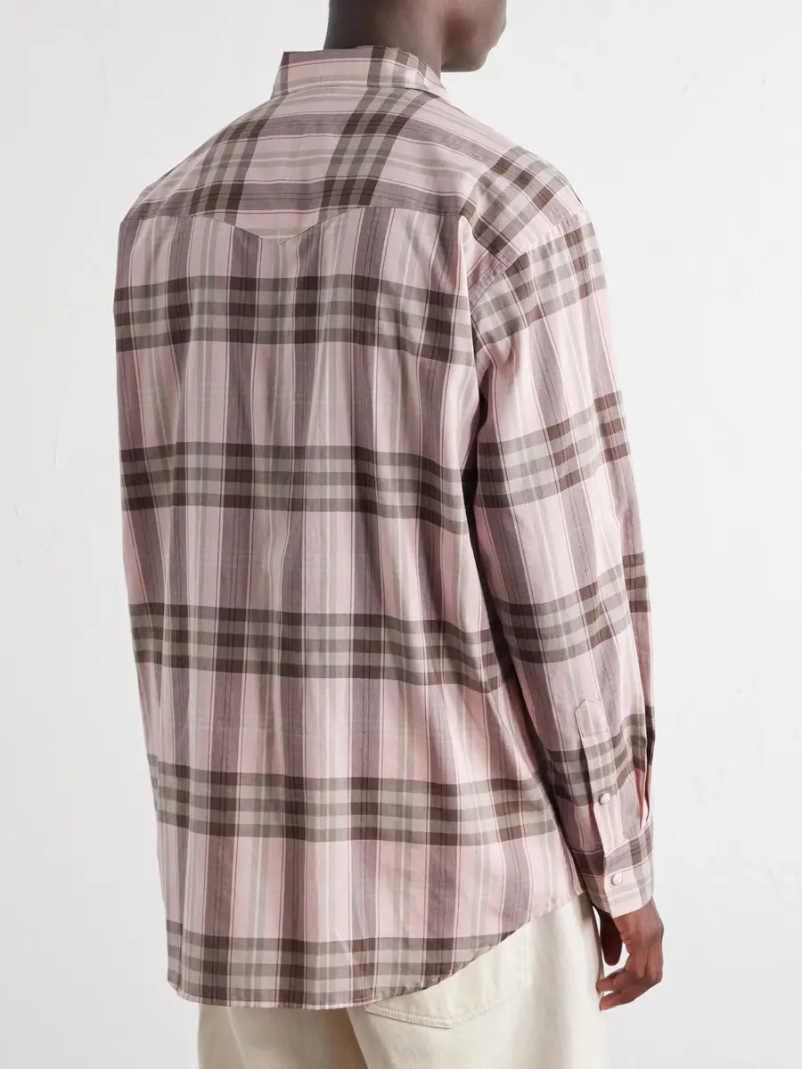 Auralee Checked Cotton and Silk-Blend Flannel Shirt - Men | Thumbnail 4 Auralee Checked Cotton and Silk-Blend Flannel Shirt - Men | Thumbnail 4