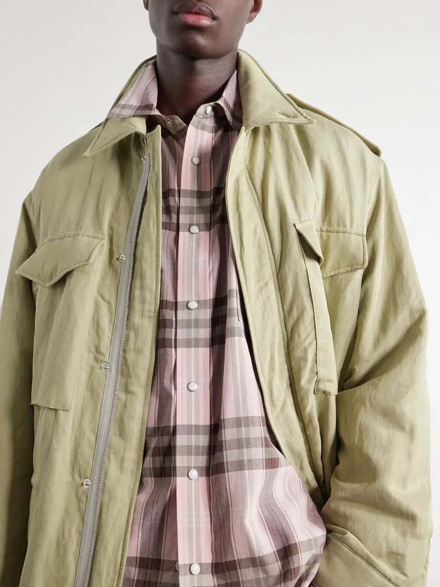 Auralee Checked Cotton and Silk-Blend Flannel Shirt - Men | Thumbnail 6 Auralee Checked Cotton and Silk-Blend Flannel Shirt - Men | Thumbnail 6