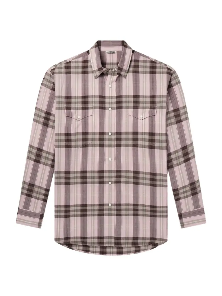 Auralee Checked Cotton and Silk-Blend Flannel Shirt - Men