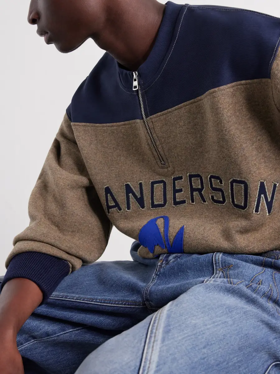 JW Anderson Logo-Embroidered Wool-Blend Jersey Sweatshirt - Men | Thumbnail 5 JW Anderson Logo-Embroidered Wool-Blend Jersey Sweatshirt - Men | Thumbnail 5