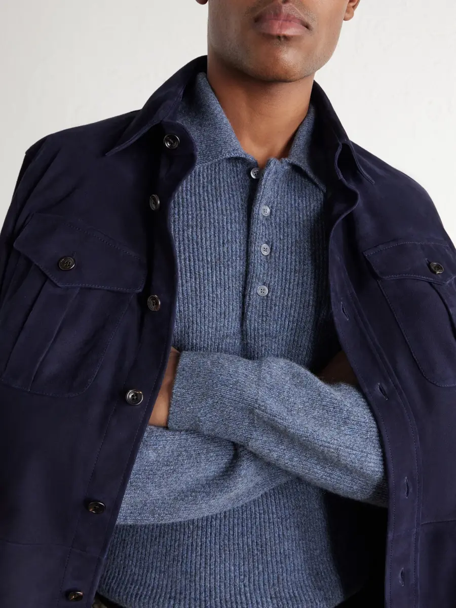 PIACENZA 1733 Ribbed Cashmere Polo Shirt - Men | Thumbnail 5