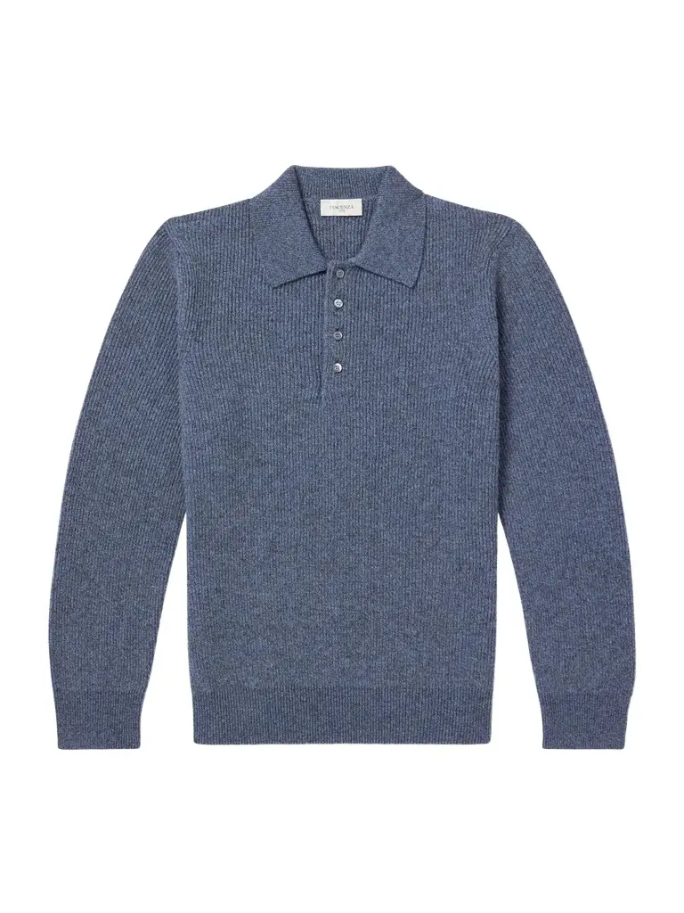 PIACENZA 1733 Ribbed Cashmere Polo Shirt - Men