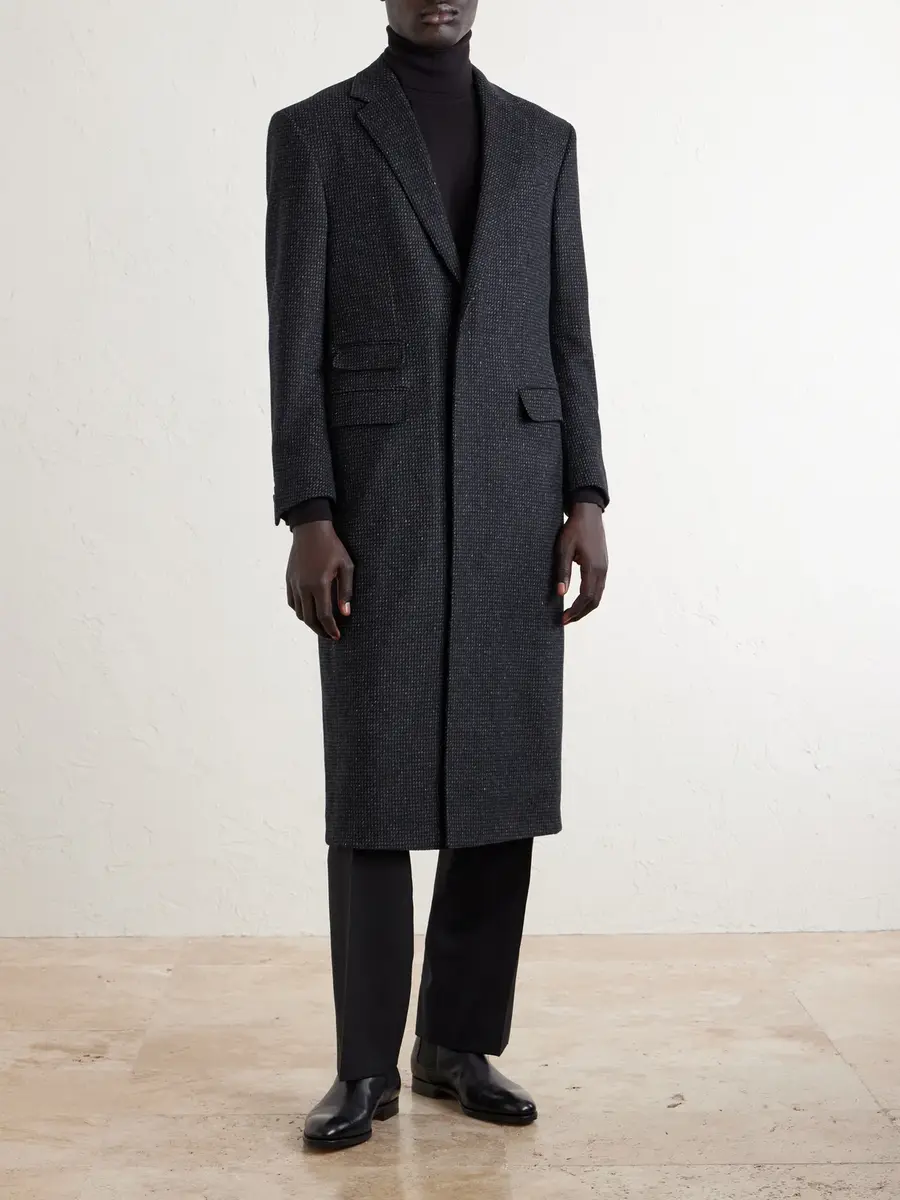 dunhill Checked Wool, Silk and Cashmere-Blend Coat - Men | Thumbnail 3 dunhill Checked Wool, Silk and Cashmere-Blend Coat - Men | Thumbnail 3