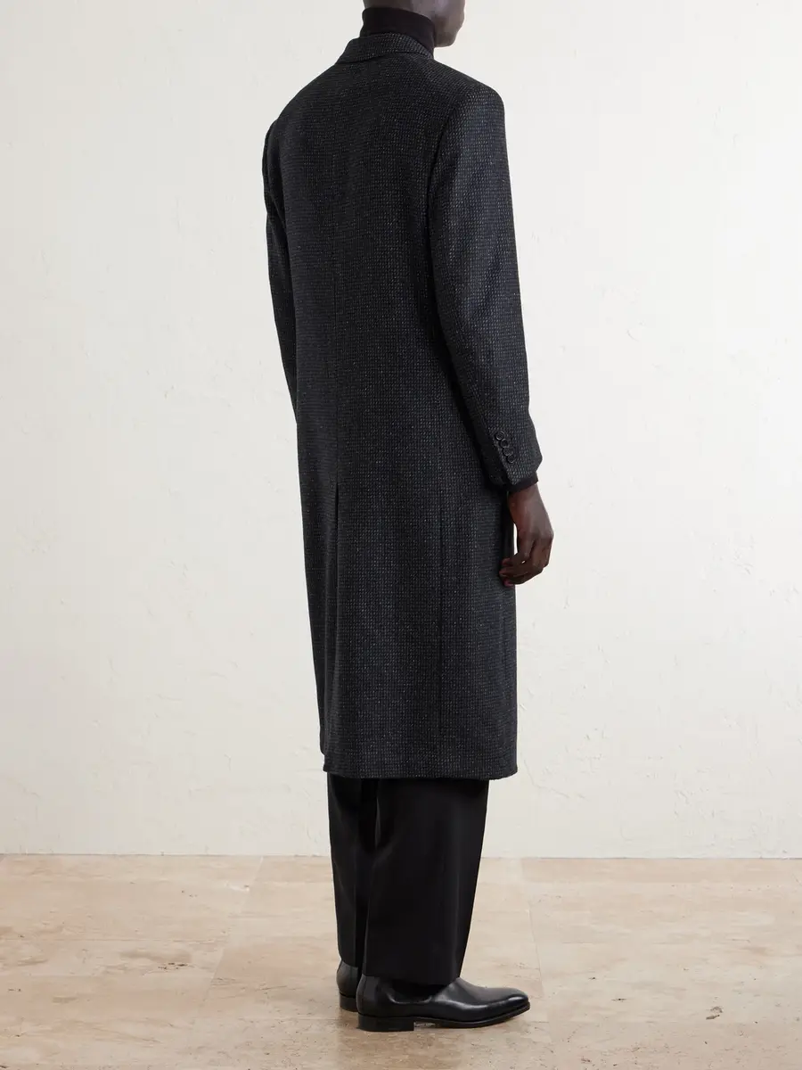 dunhill Checked Wool, Silk and Cashmere-Blend Coat - Men | Thumbnail 4 dunhill Checked Wool, Silk and Cashmere-Blend Coat - Men | Thumbnail 4