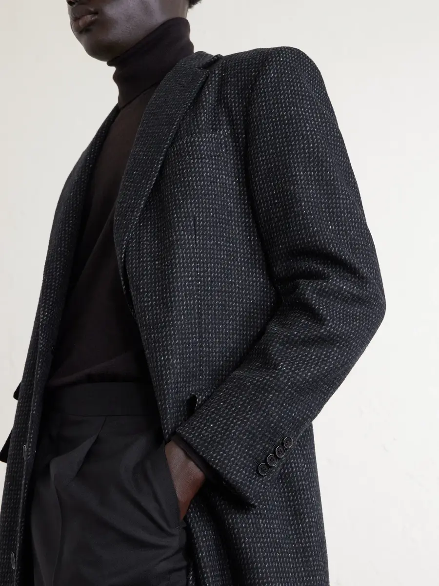 dunhill Checked Wool, Silk and Cashmere-Blend Coat - Men | Thumbnail 5 dunhill Checked Wool, Silk and Cashmere-Blend Coat - Men | Thumbnail 5