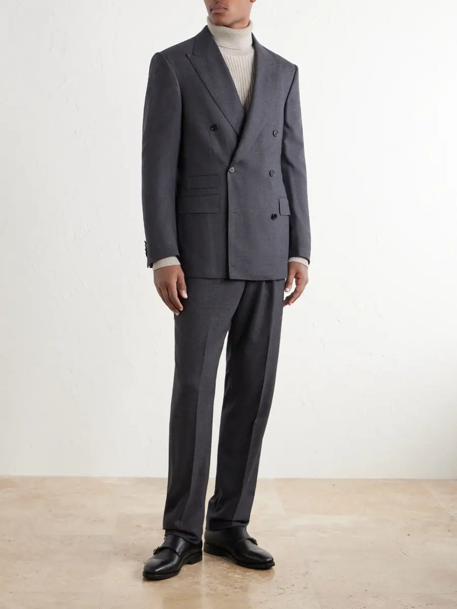 dunhill Straight-leg Wool and Cashmere-Blend Suit Trousers - Men | Thumbnail 2