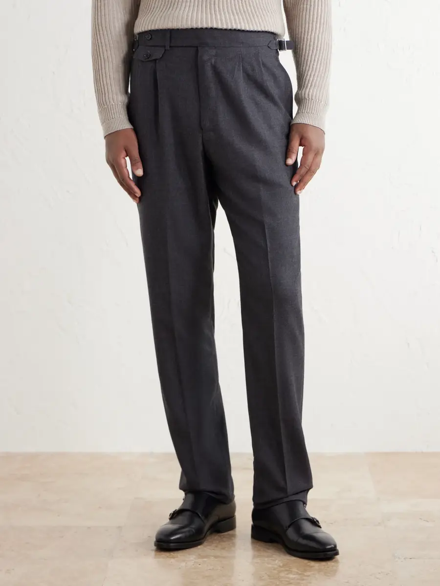 dunhill Straight-leg Wool and Cashmere-Blend Suit Trousers - Men | Thumbnail 3