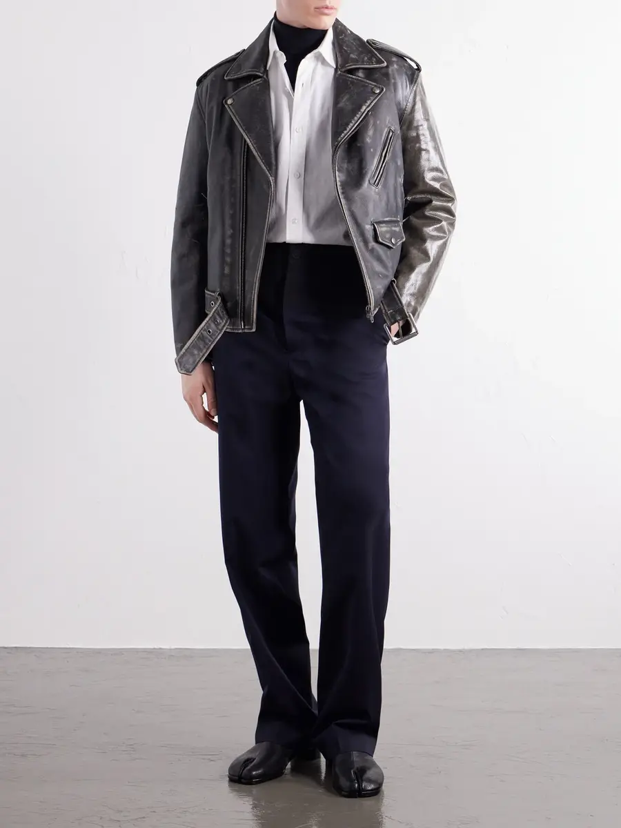 Maison Margiela Insertion Straight-Leg Patched Virgin Wool Trousers - Men | Thumbnail 2 Maison Margiela Insertion Straight-Leg Patched Virgin Wool Trousers - Men | Thumbnail 2