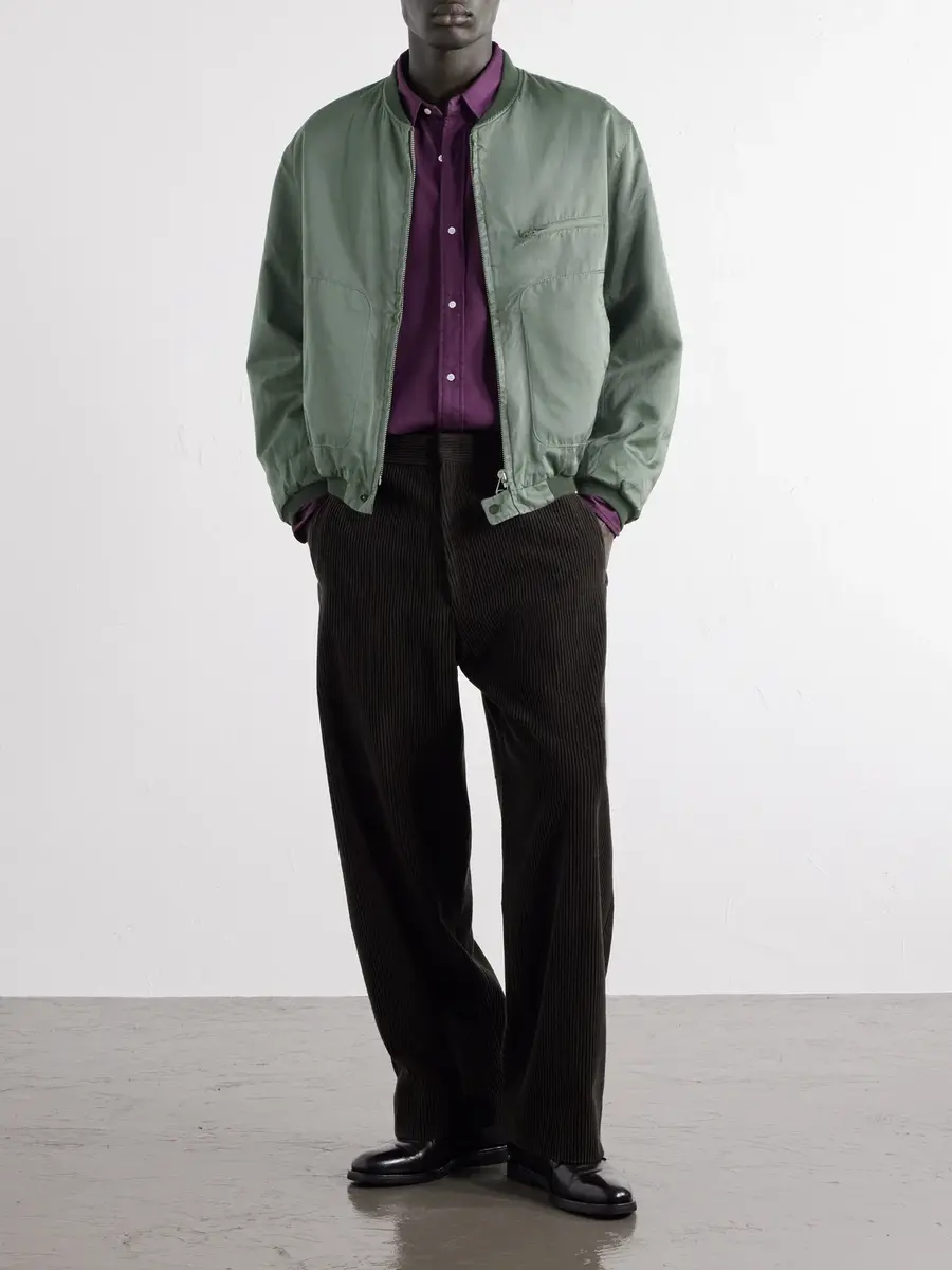 A.PRESSE Silk and Cotton-Blend Bomber Jacket - Men | Thumbnail 2 A.PRESSE Silk and Cotton-Blend Bomber Jacket - Men | Thumbnail 2