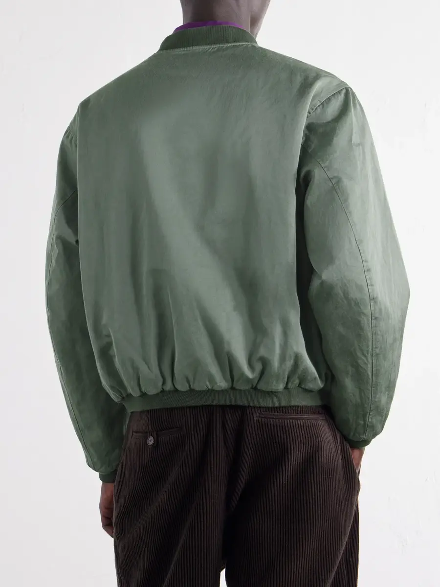 A.PRESSE Silk and Cotton-Blend Bomber Jacket - Men | Thumbnail 4 A.PRESSE Silk and Cotton-Blend Bomber Jacket - Men | Thumbnail 4