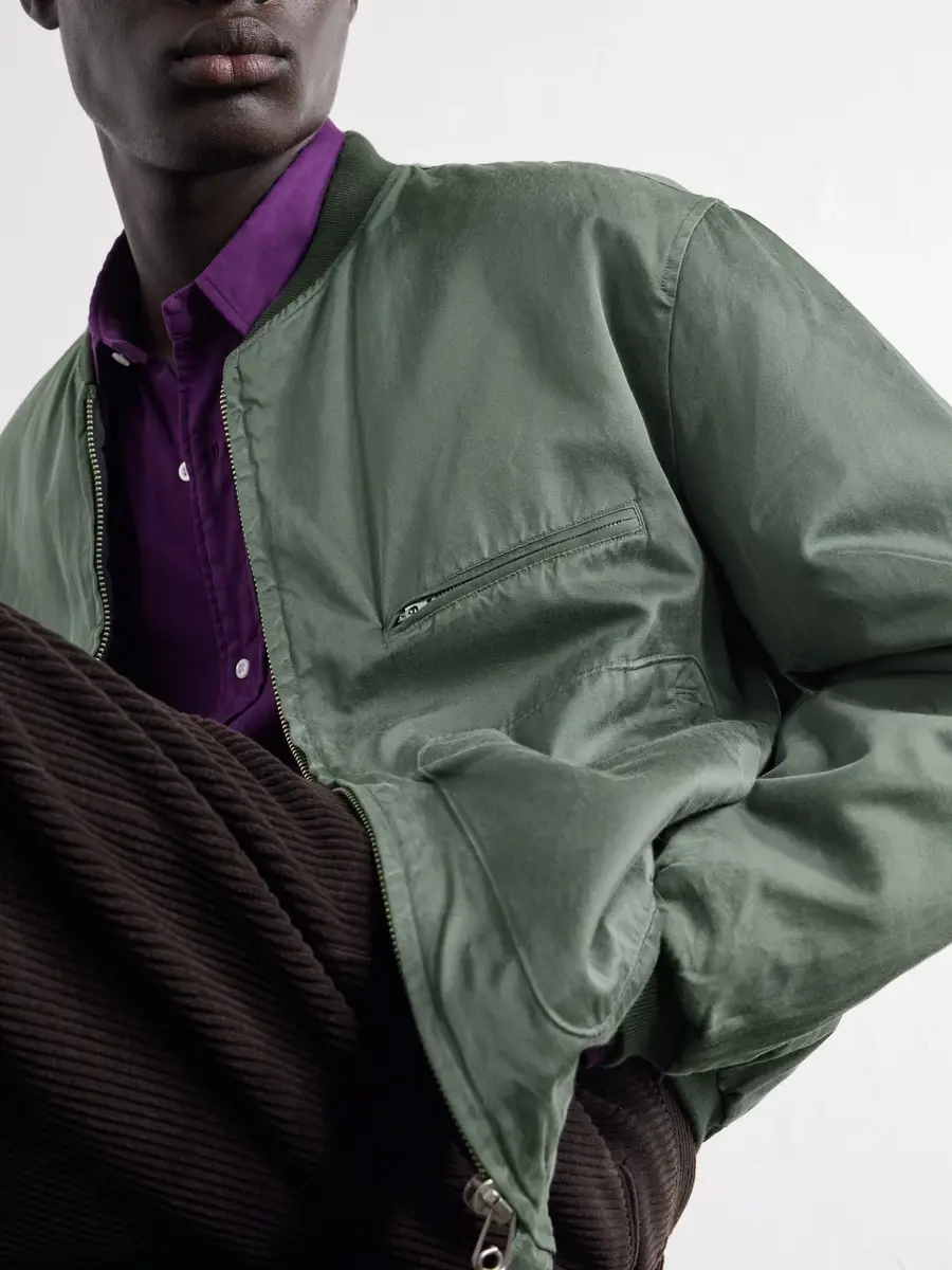 A.PRESSE Silk and Cotton-Blend Bomber Jacket - Men | Thumbnail 5 A.PRESSE Silk and Cotton-Blend Bomber Jacket - Men | Thumbnail 5