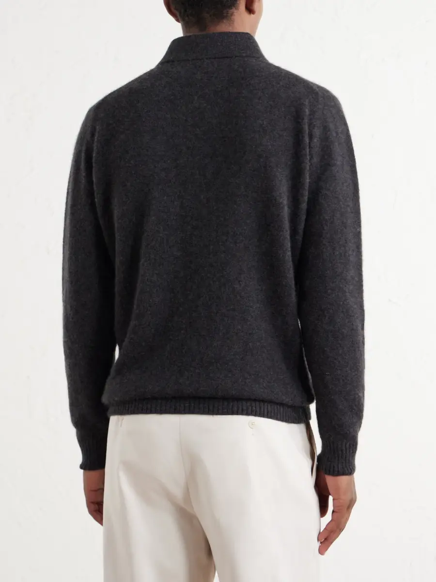 Thom Sweeney Cashmere and Silk-Blend Polo Shirt - Men | Thumbnail 4 Thom Sweeney Cashmere and Silk-Blend Polo Shirt - Men | Thumbnail 4