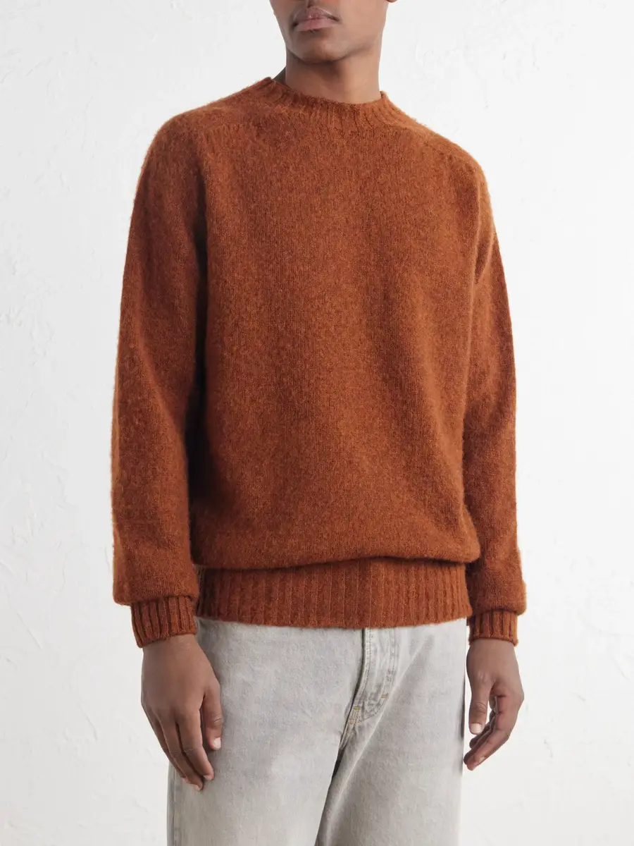 Sunspel Brushed Shetland Wool Sweater - Men | Thumbnail 3 Sunspel Brushed Shetland Wool Sweater - Men | Thumbnail 3