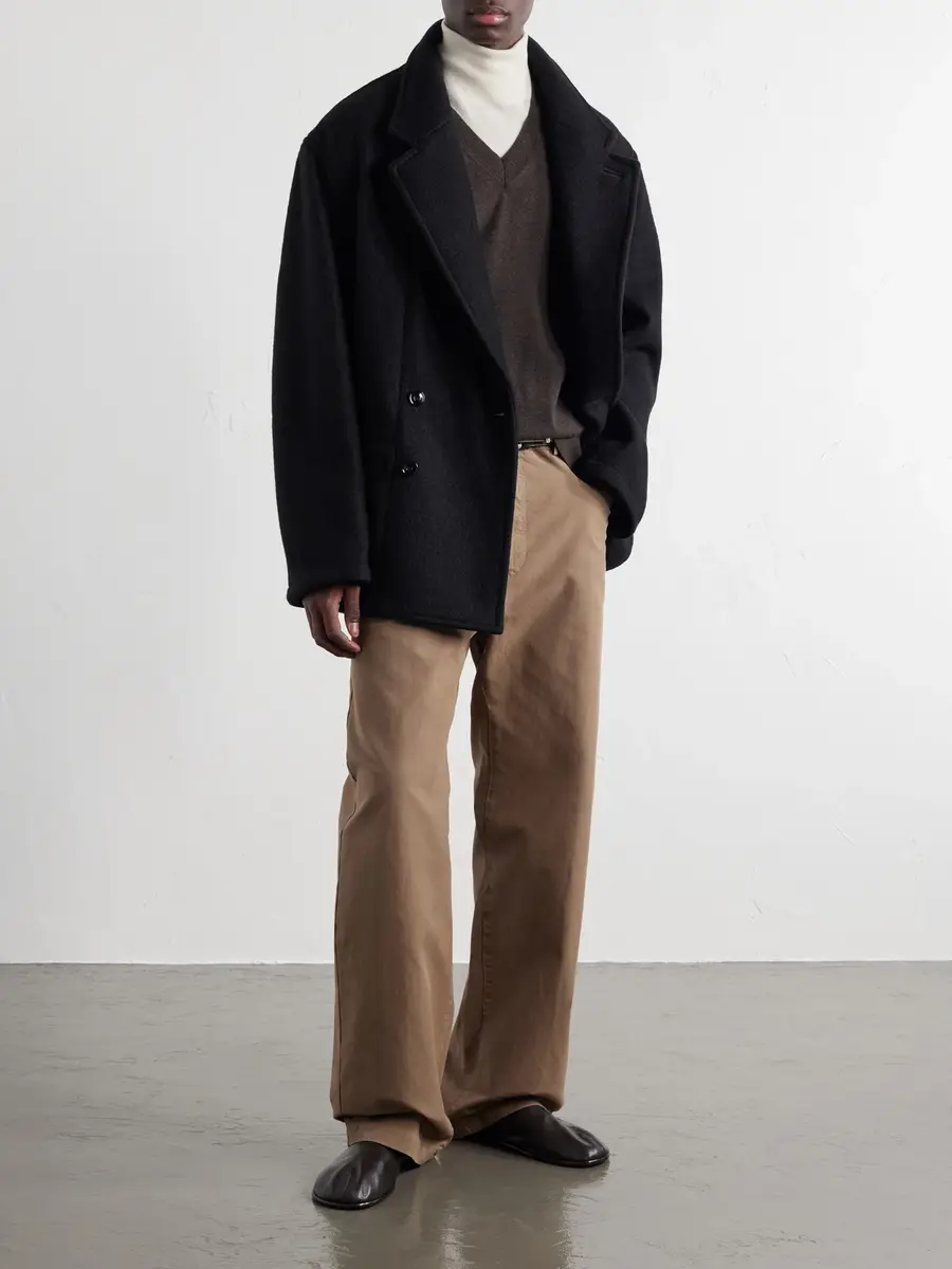 Lemaire Double-Breasted Wool and Alpaca-Blend Felt Coat - Men | Thumbnail 2 Lemaire Double-Breasted Wool and Alpaca-Blend Felt Coat - Men | Thumbnail 2
