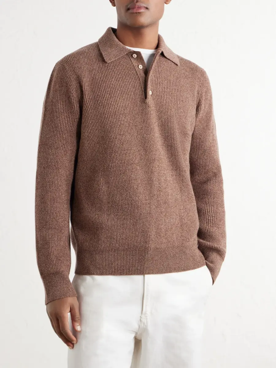 PIACENZA 1733 Ribbed Cashmere Polo Shirt - Men | Thumbnail 3