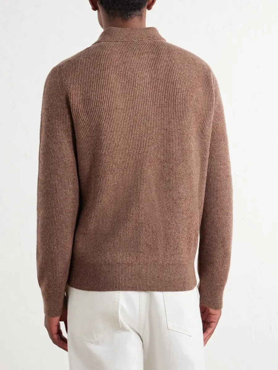 PIACENZA 1733 Ribbed Cashmere Polo Shirt - Men | Thumbnail 4