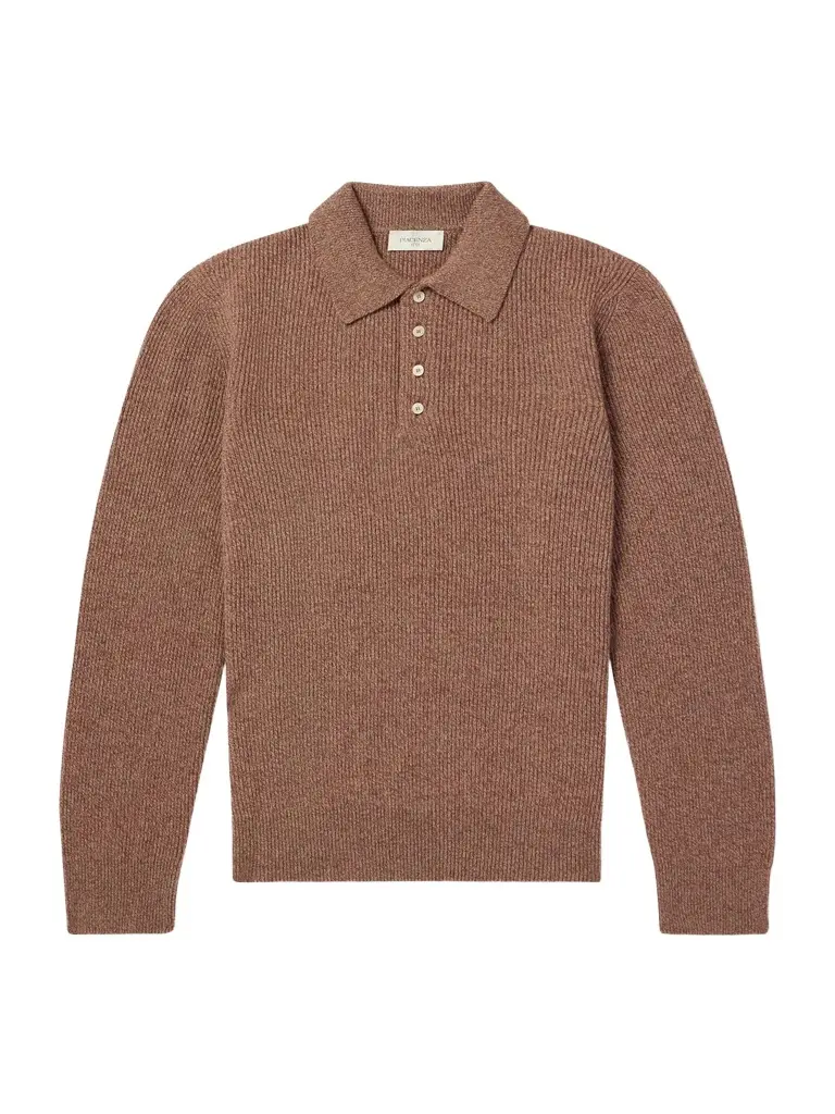 PIACENZA 1733 Ribbed Cashmere Polo Shirt - Men