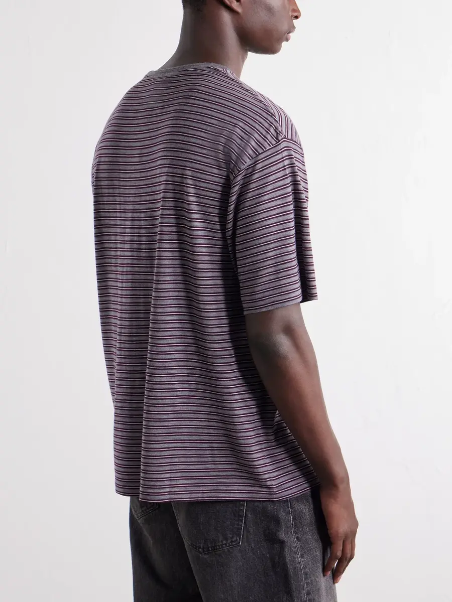 Auralee Striped Wool-Jersey T-Shirt - Men | Thumbnail 4