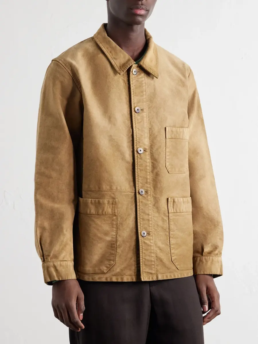Auralee Garment-Dyed Cotton-Moleskin Blouson Jacket - Men | Thumbnail 3