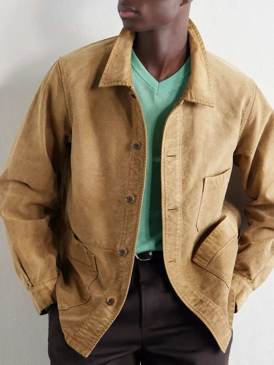 Auralee Garment-Dyed Cotton-Moleskin Blouson Jacket - Men | Thumbnail 6