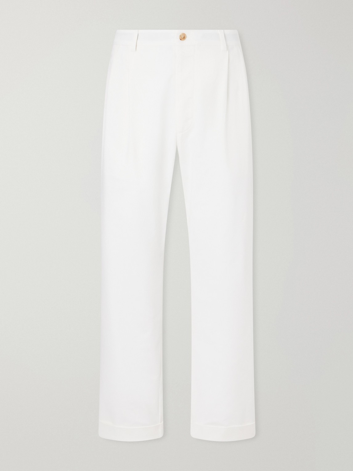 Ghiaia Cashmere Marinaio Straight-Leg Pleated Cotton-Twill Trousers - Men