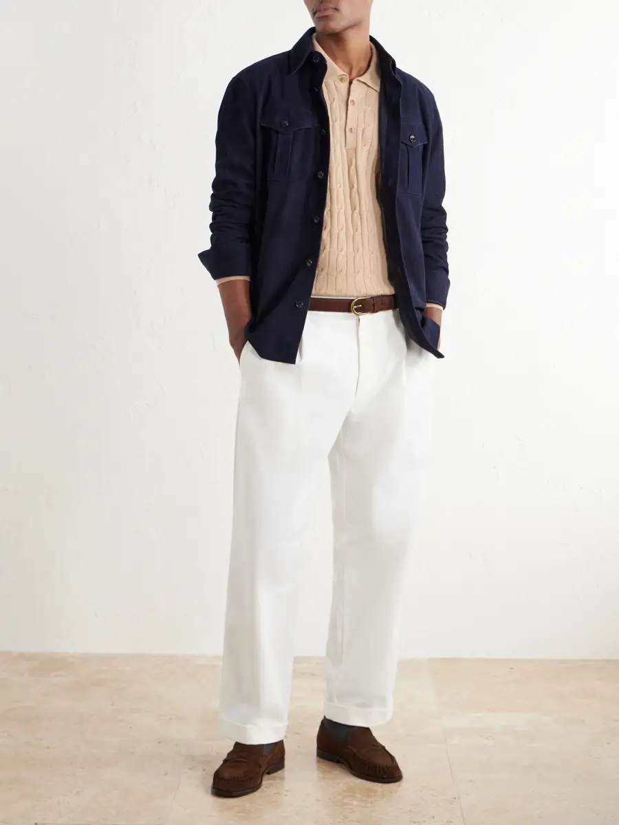 Ghiaia Cashmere Marinaio Straight-Leg Pleated Cotton-Twill Trousers - Men | Thumbnail 2