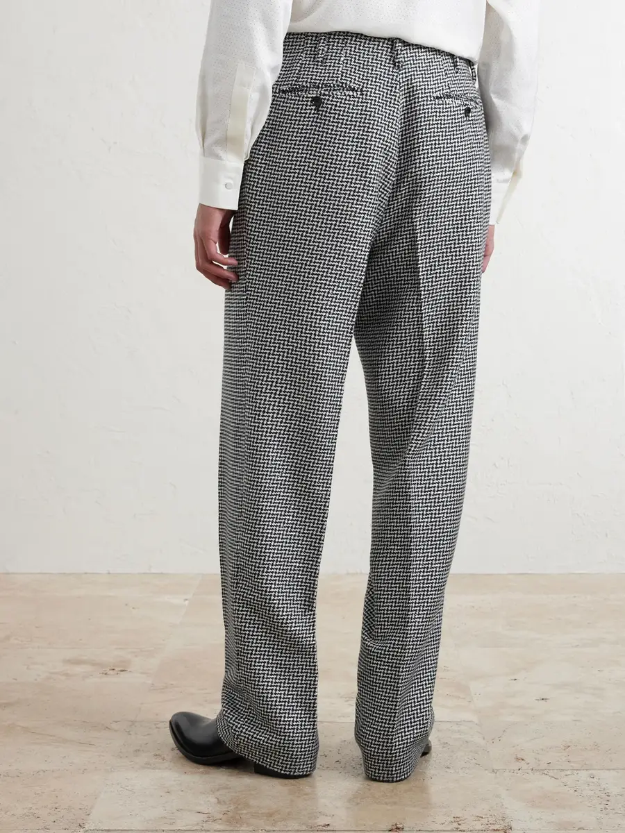 Tom Ford Straight-Leg Sequin-Detailed Houndstooth Wool-Blend Suit Trousers - Men | Thumbnail 4 Tom Ford Straight-Leg Sequin-Detailed Houndstooth Wool-Blend Suit Trousers - Men | Thumbnail 4