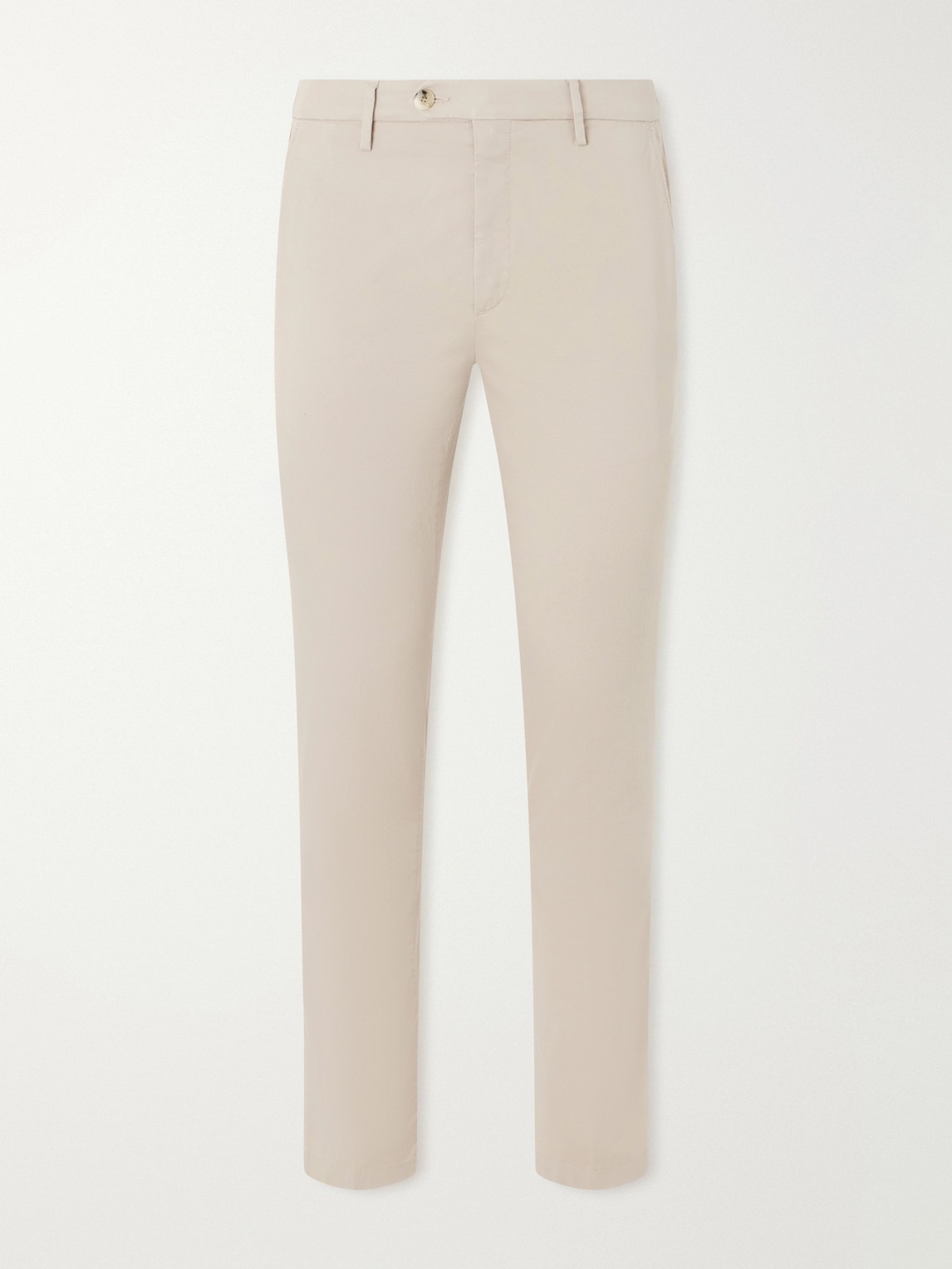 Canali Tapered Stretch Cotton-Twill Trousers - Men