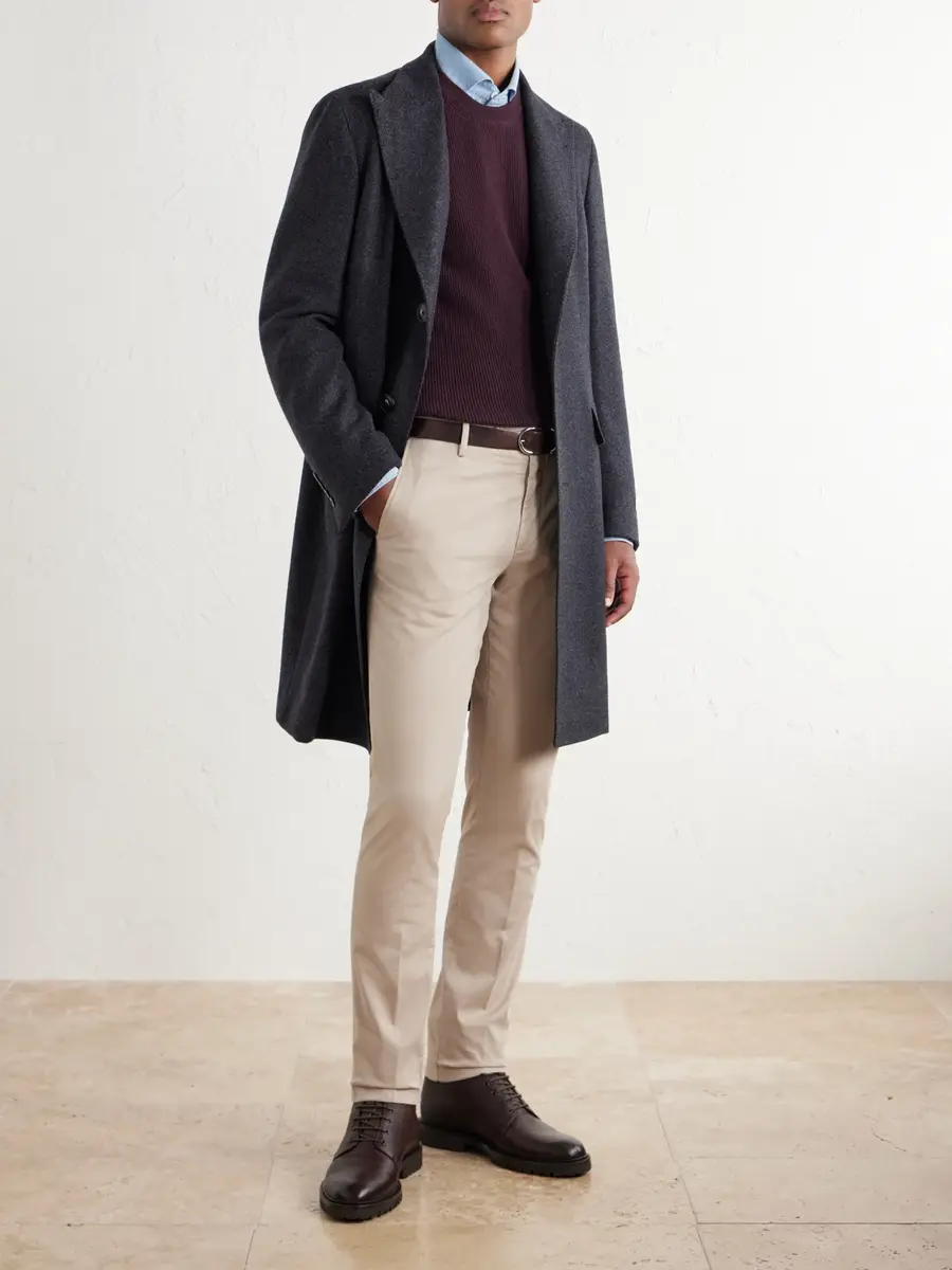 Canali Tapered Stretch Cotton-Twill Trousers - Men | Thumbnail 2