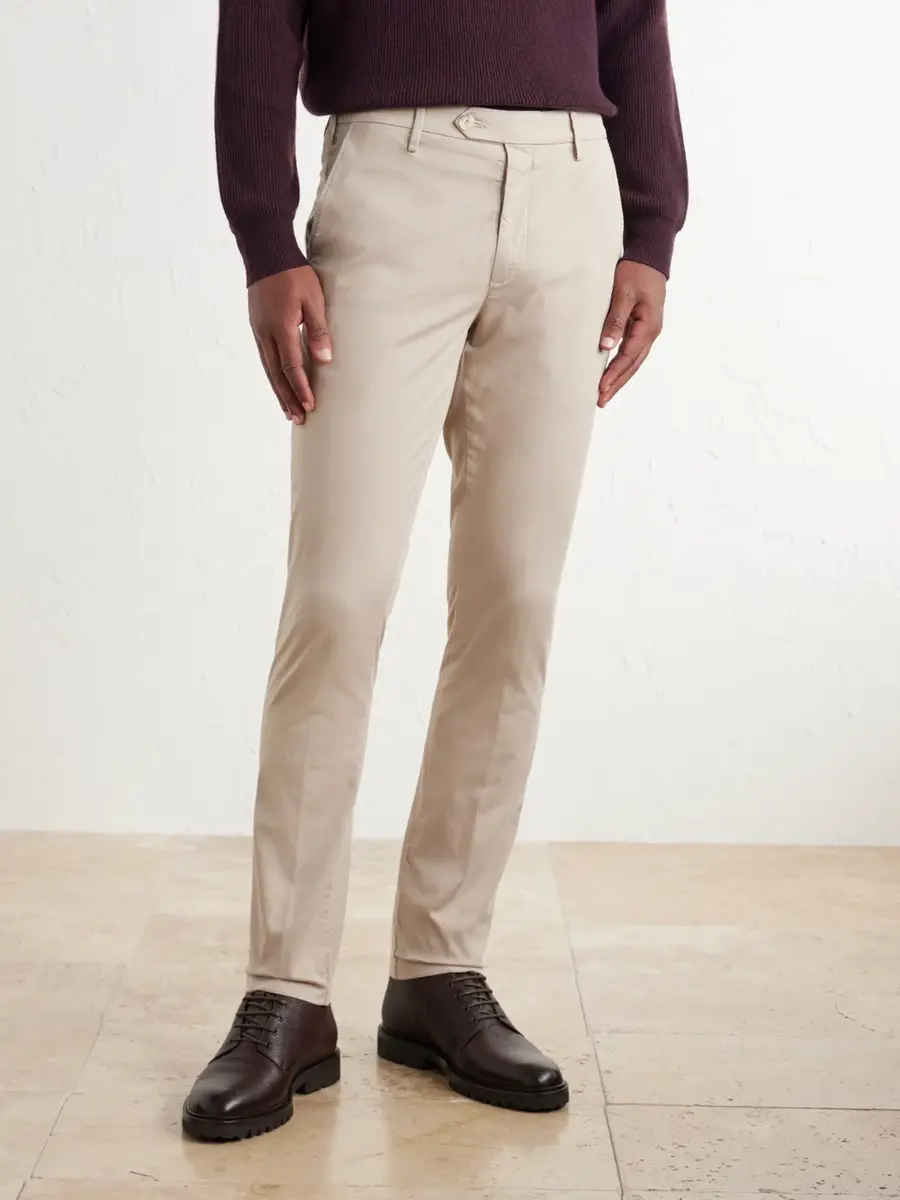Canali Tapered Stretch Cotton-Twill Trousers - Men | Thumbnail 3
