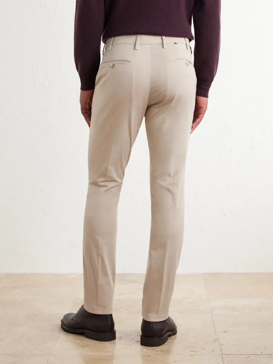 Canali Tapered Stretch Cotton-Twill Trousers - Men | Thumbnail 4
