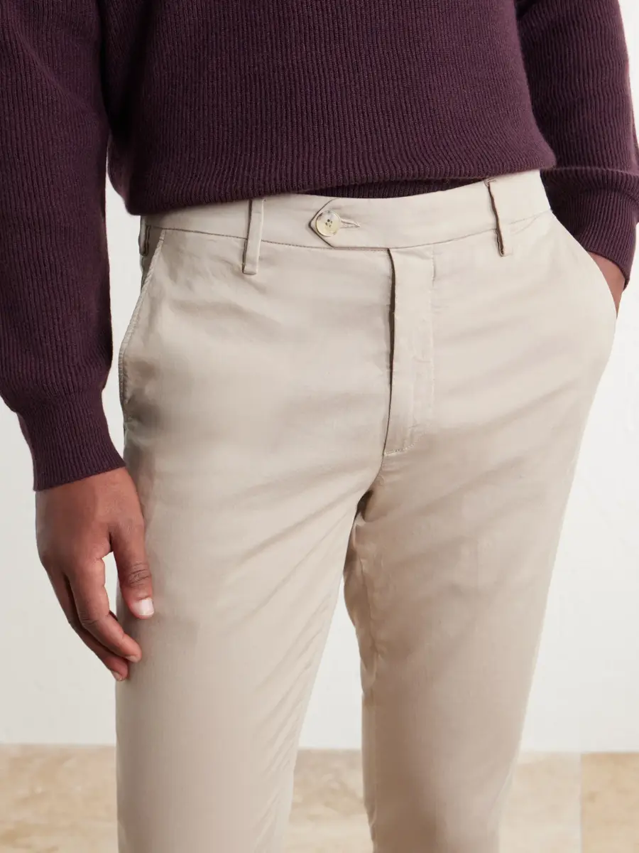 Canali Tapered Stretch Cotton-Twill Trousers - Men | Thumbnail 5
