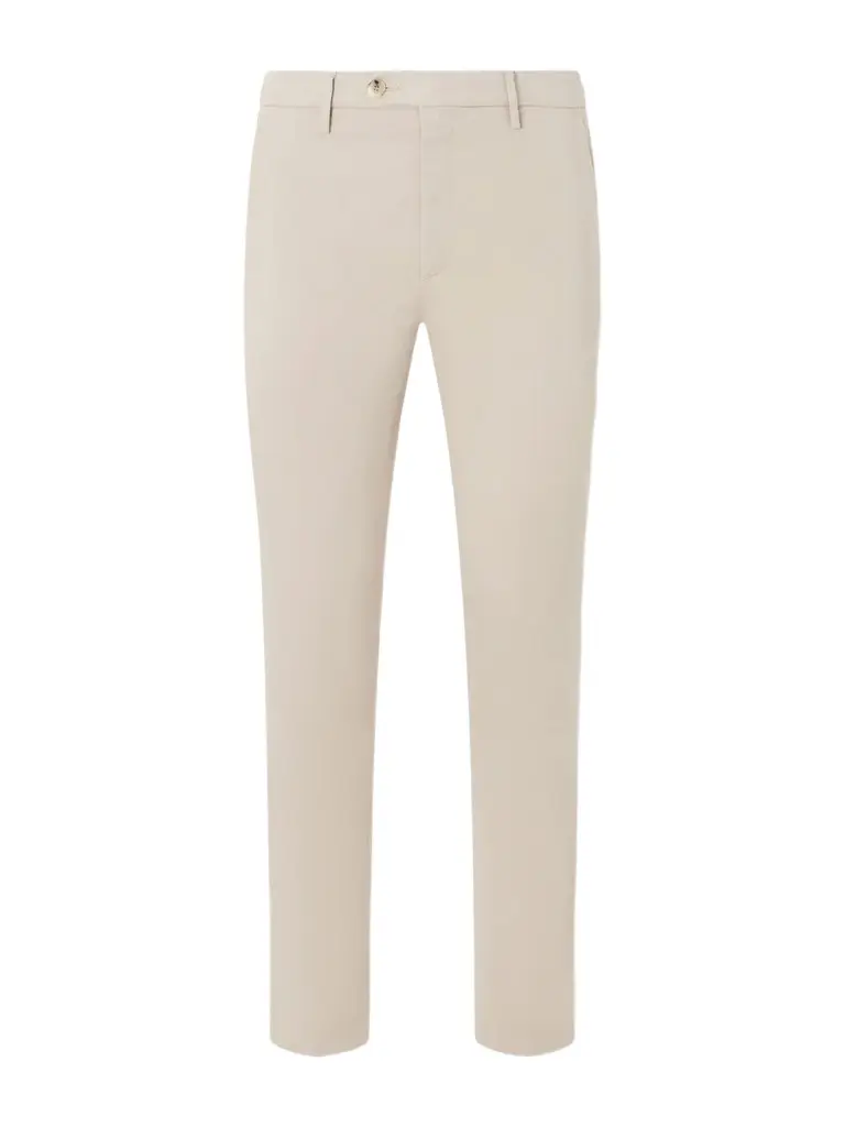 Canali Tapered Stretch Cotton-Twill Trousers - Men
