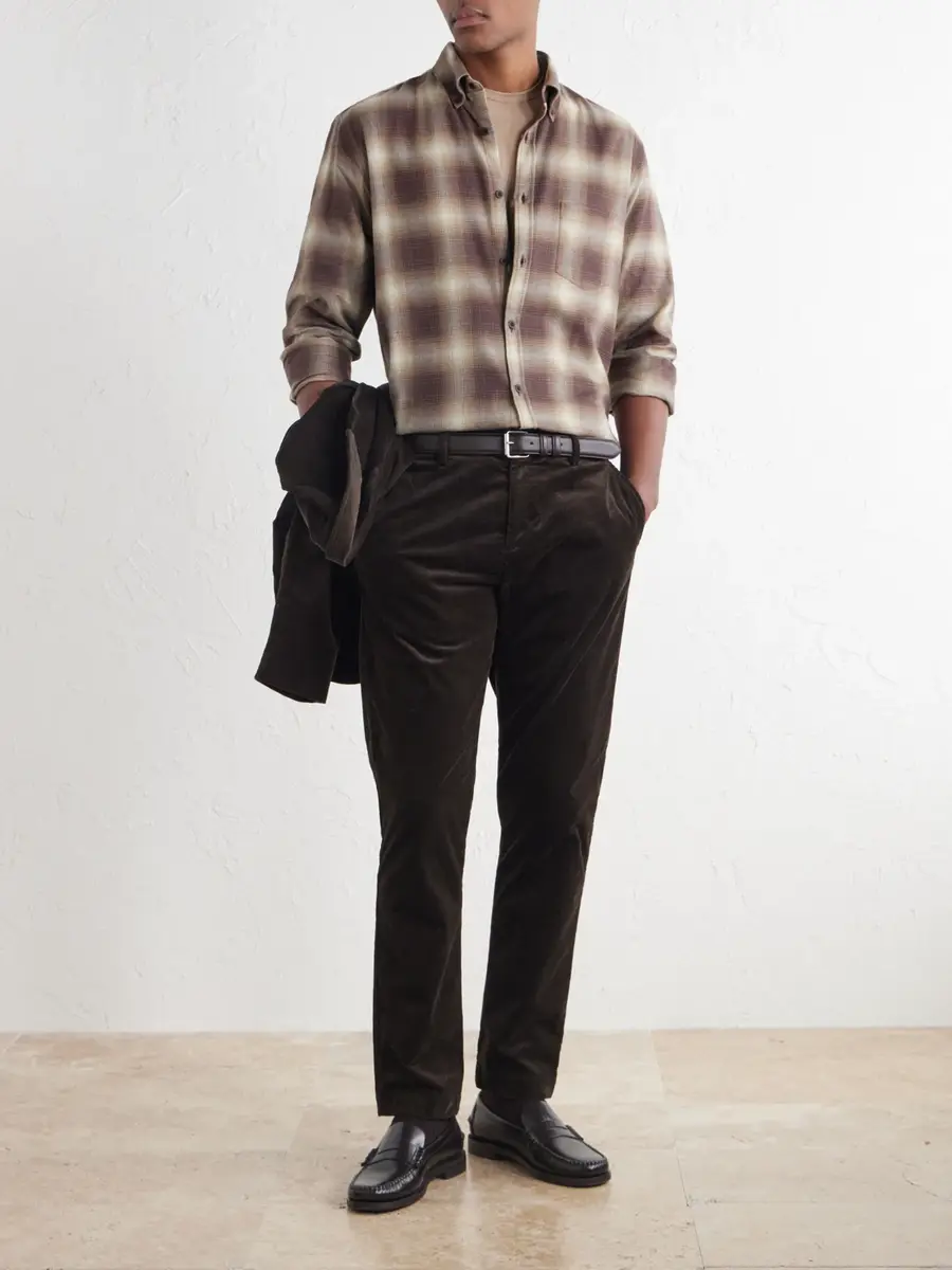 Sunspel Checked Cotton-Flannel Shirt - Men | Thumbnail 2