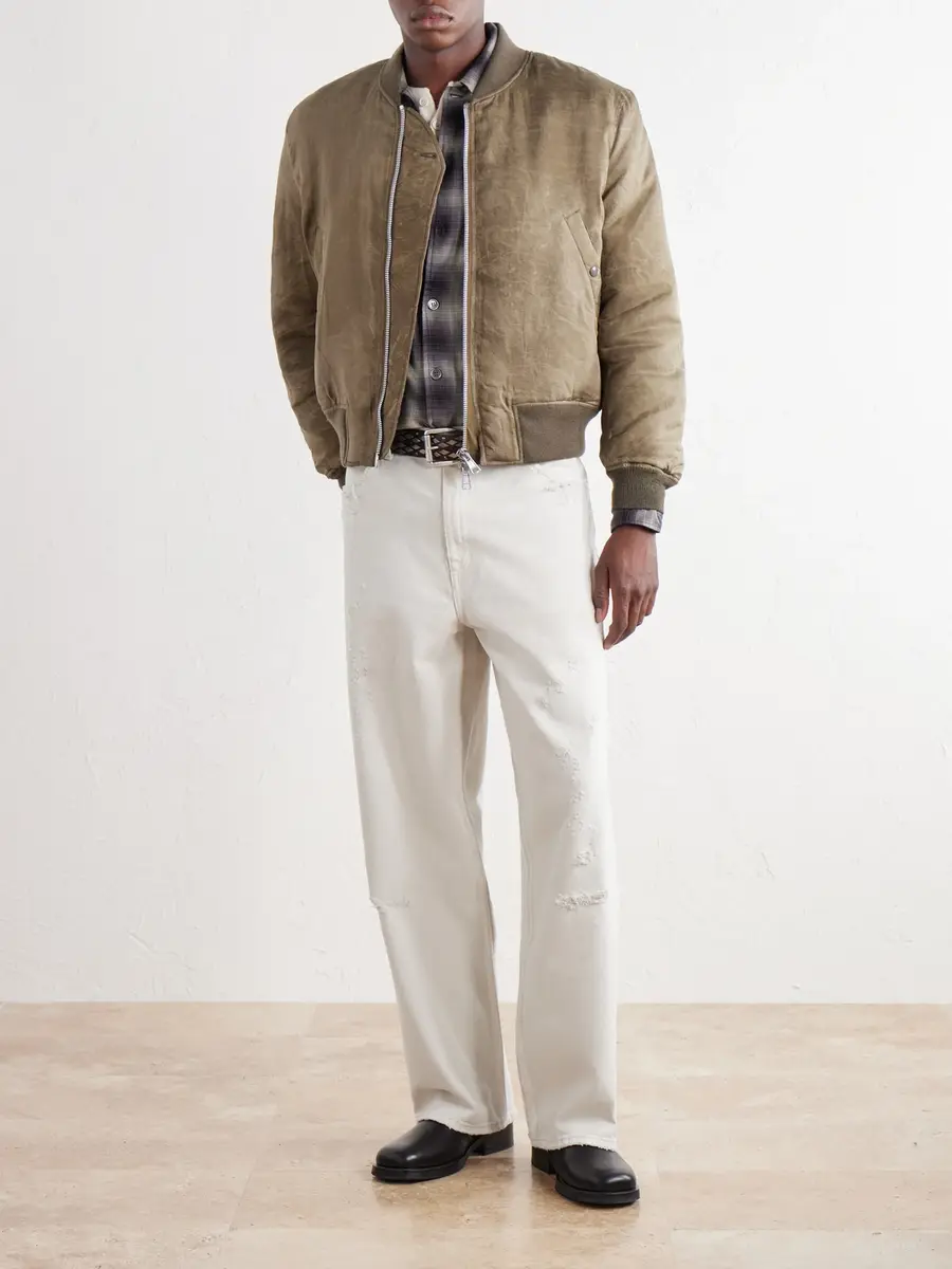 Our Legacy Distressed Waxed Shell Bomber Jacket - Men | Thumbnail 2 Our Legacy Distressed Waxed Shell Bomber Jacket - Men | Thumbnail 2