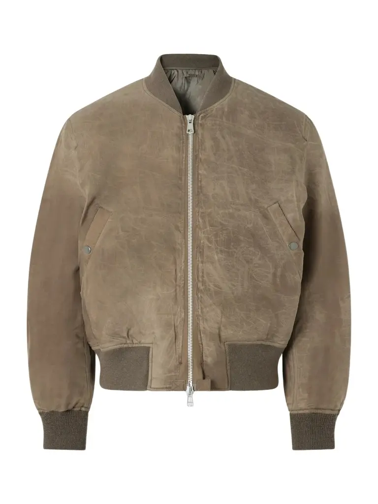 Our Legacy Distressed Waxed Shell Bomber Jacket - Men