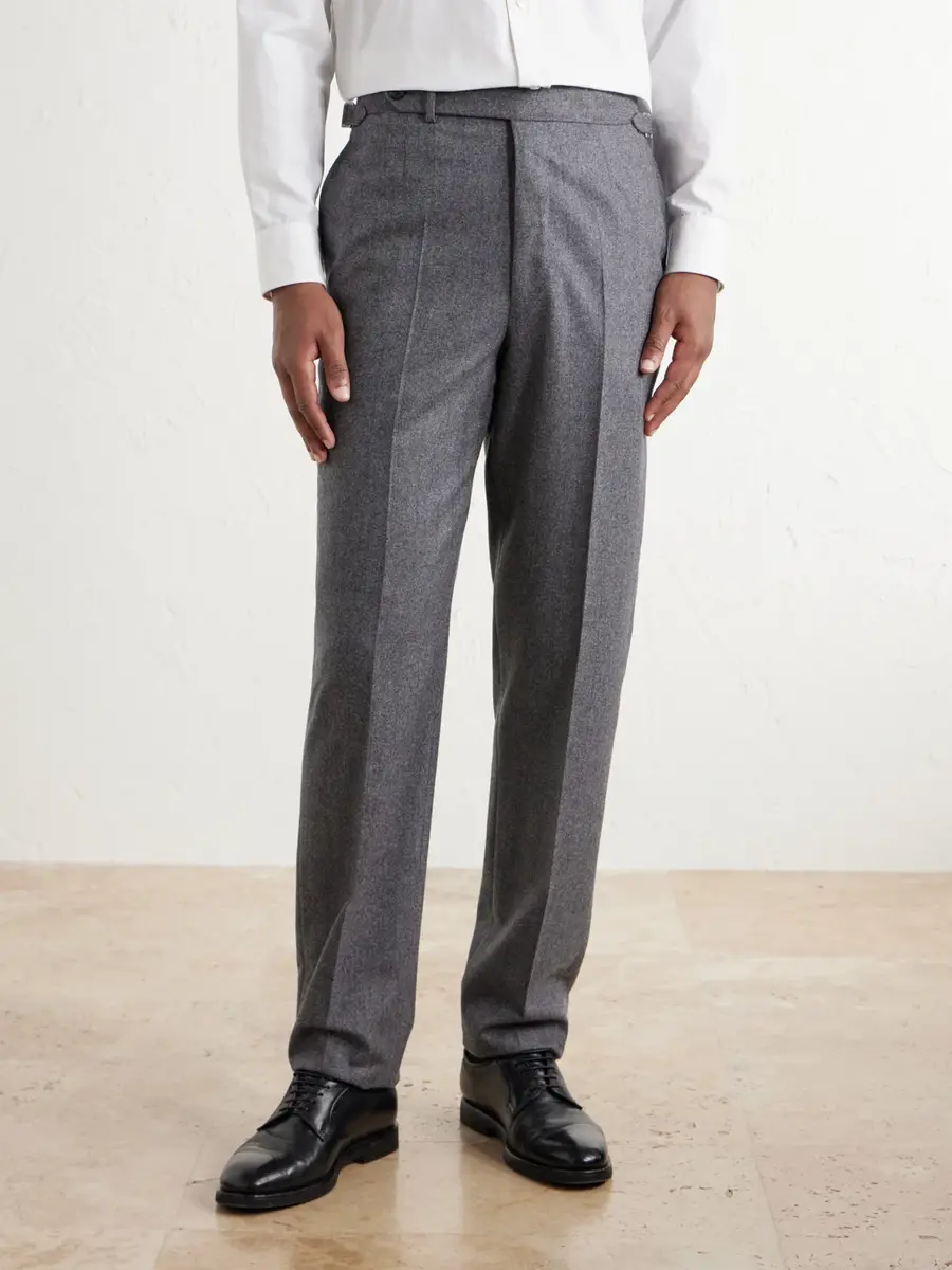 dunhill Straight-Leg Herringbone Wool and Cashmere-Blend Trousers - Men | Thumbnail 3