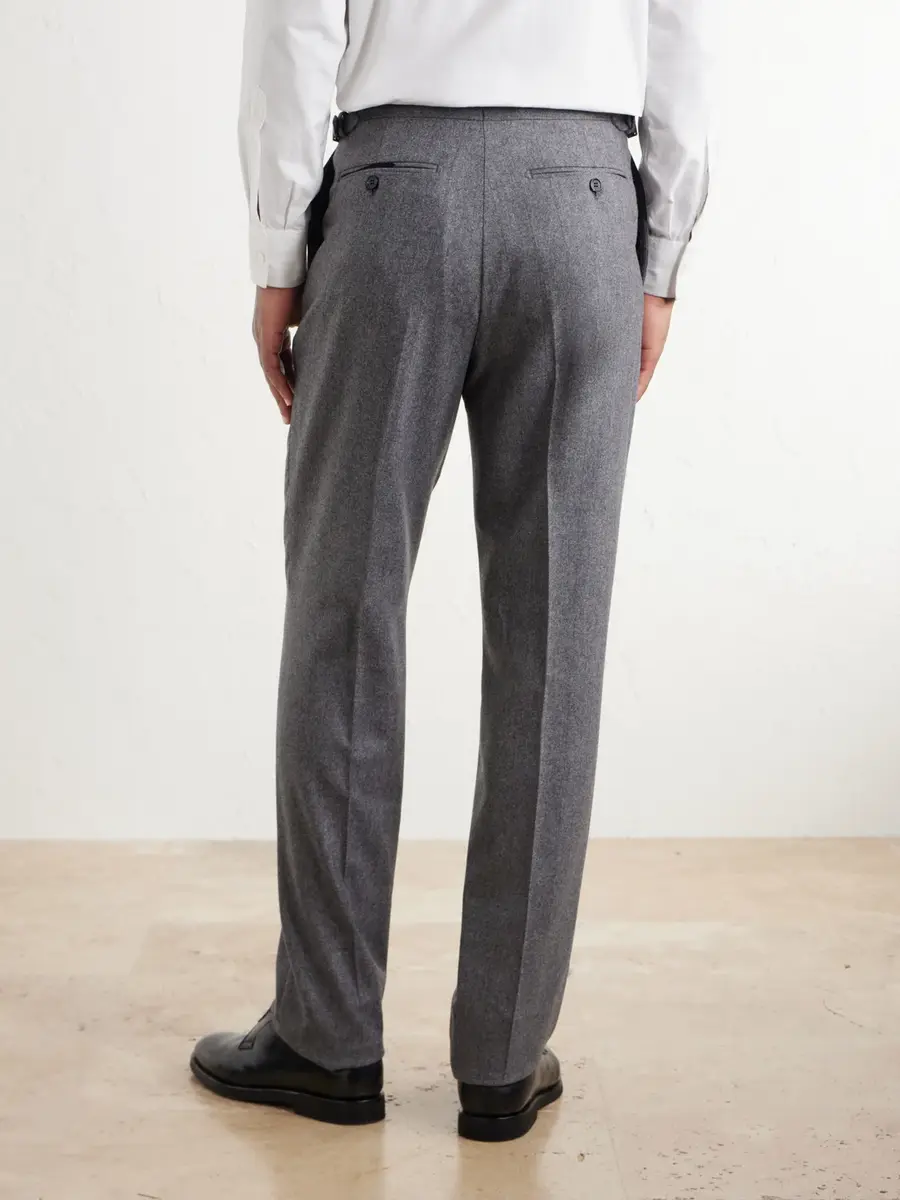 dunhill Straight-Leg Herringbone Wool and Cashmere-Blend Trousers - Men | Thumbnail 4