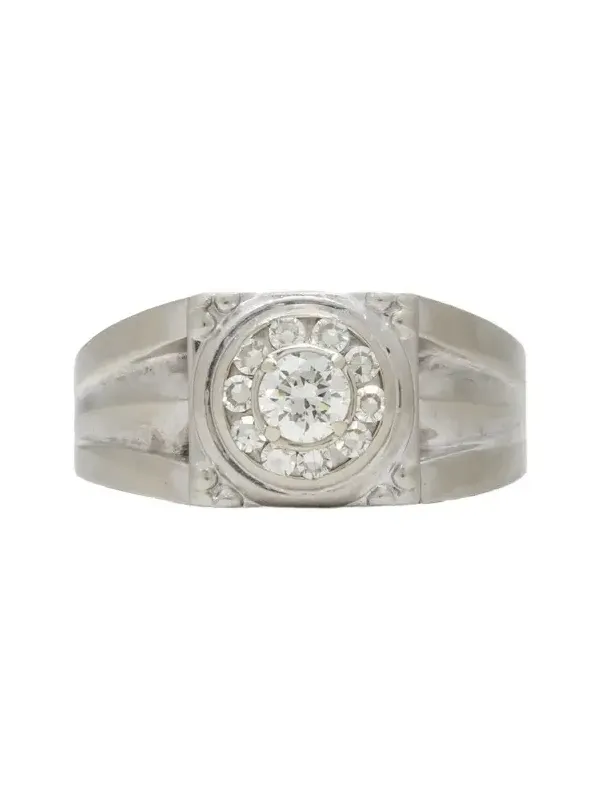 FOUNDWELL Vintage 1980s 14-Karat White Gold Diamond Ring - Men