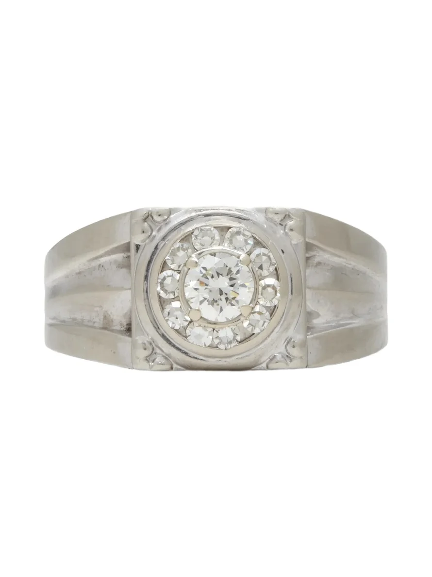 FOUNDWELL Vintage 1980s 14-Karat White Gold Diamond Ring - Men
