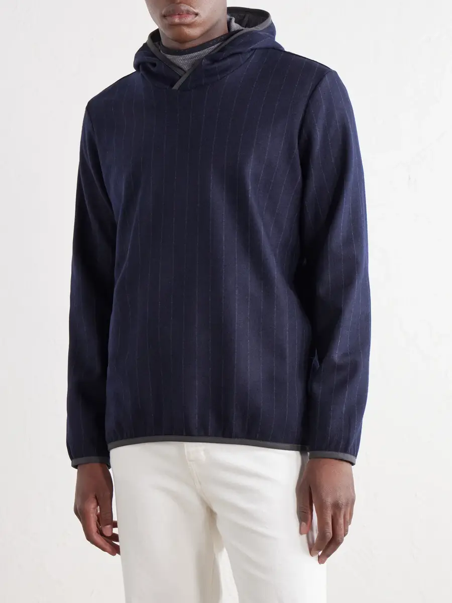 Sease Drone Pinstriped Wool-Blend Jersey Hoodie - Men | Thumbnail 3 Sease Drone Pinstriped Wool-Blend Jersey Hoodie - Men | Thumbnail 3