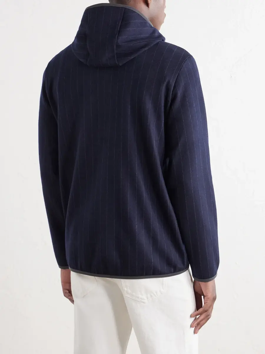 Sease Drone Pinstriped Wool-Blend Jersey Hoodie - Men | Thumbnail 4 Sease Drone Pinstriped Wool-Blend Jersey Hoodie - Men | Thumbnail 4