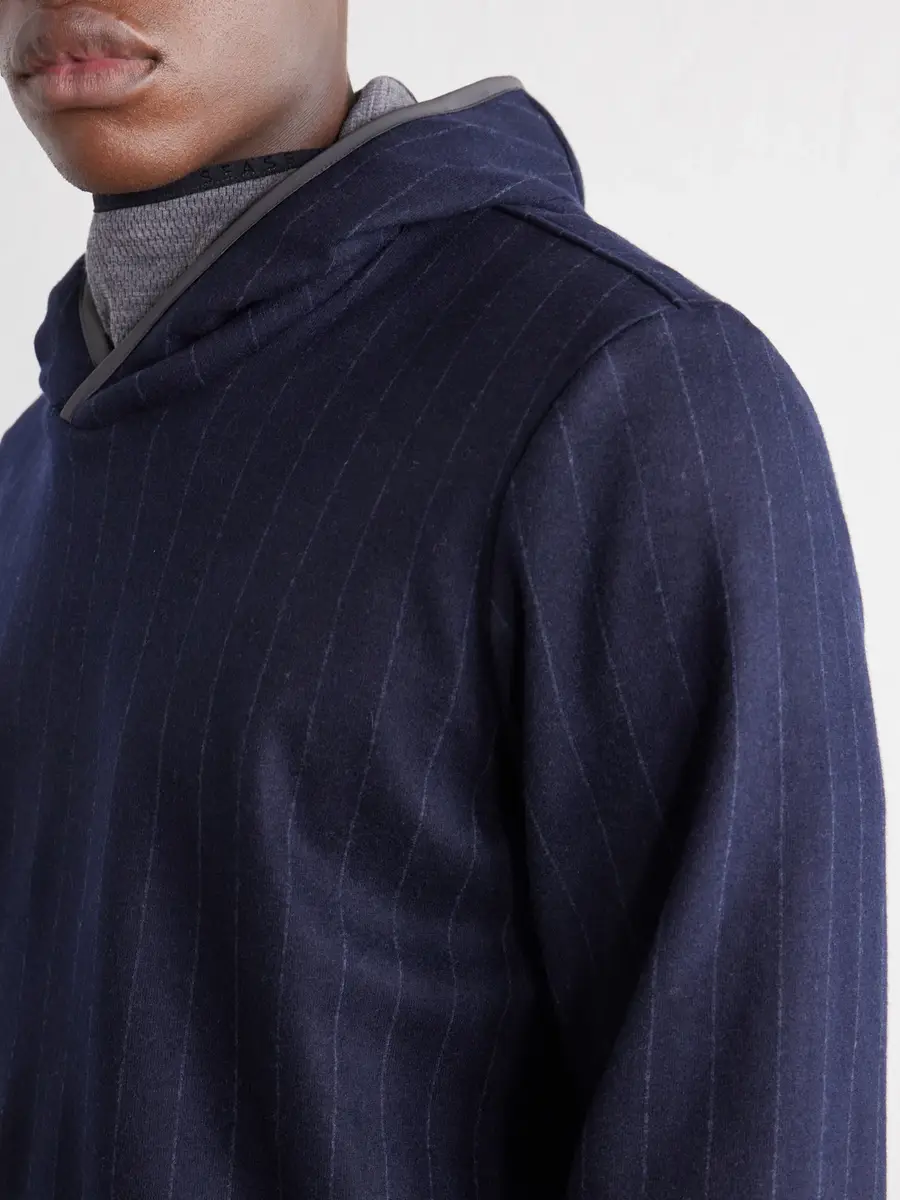 Sease Drone Pinstriped Wool-Blend Jersey Hoodie - Men | Thumbnail 5 Sease Drone Pinstriped Wool-Blend Jersey Hoodie - Men | Thumbnail 5